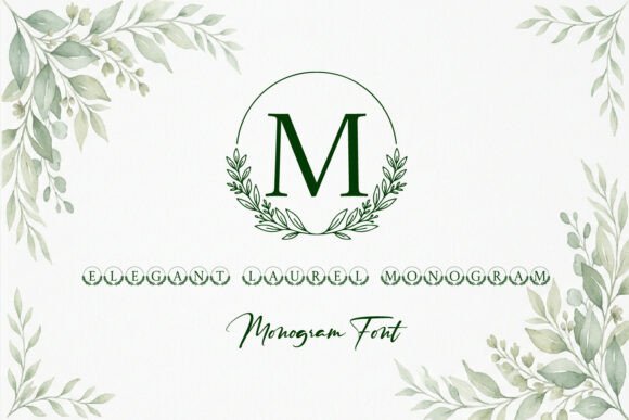 Elegant Floral Monogram: A Botanical Typeface for Refined Projects